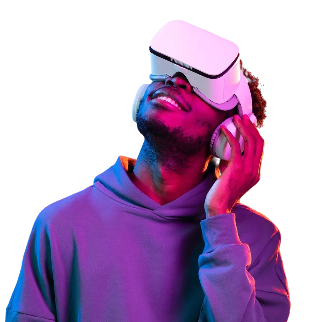 Studente con visore VR