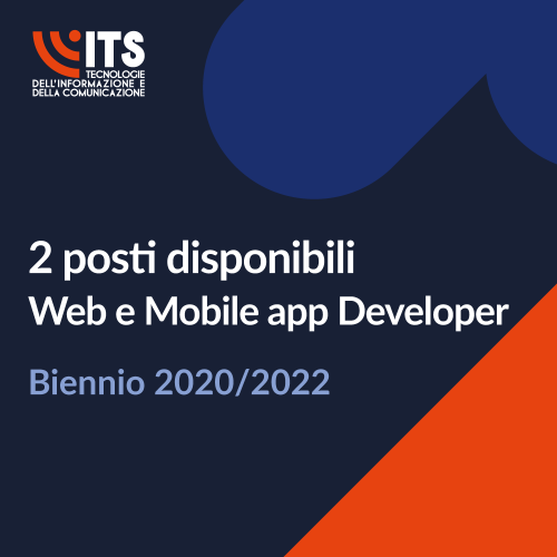Riapertura Avviso Pubblico Studenti 2020-2022 - Web e Mobile app Developer