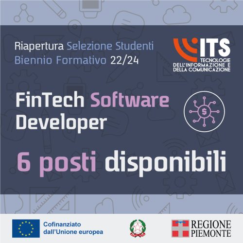 Riapertura Selezione Studenti 2022/2024 - FinTech Software Developer: 6 posti disponibili