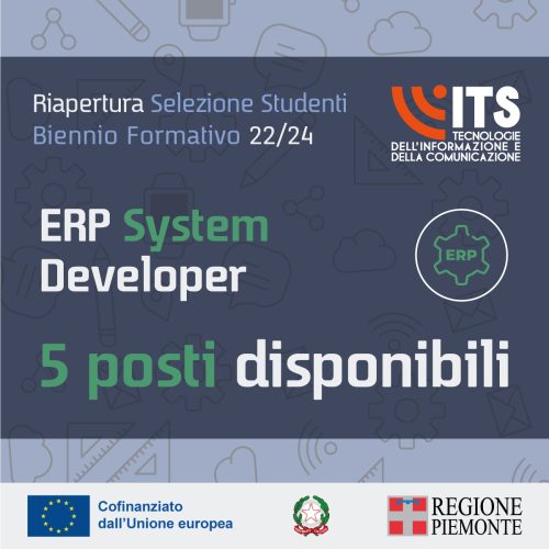 Riapertura Selezione Studenti 2022/2024 - ERP System Developer: 5 posti disponibili