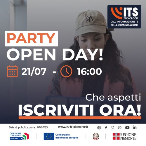 3° Party OpenDay2023 - Venerdì 21/07 ore 16:00 - Iscriviti