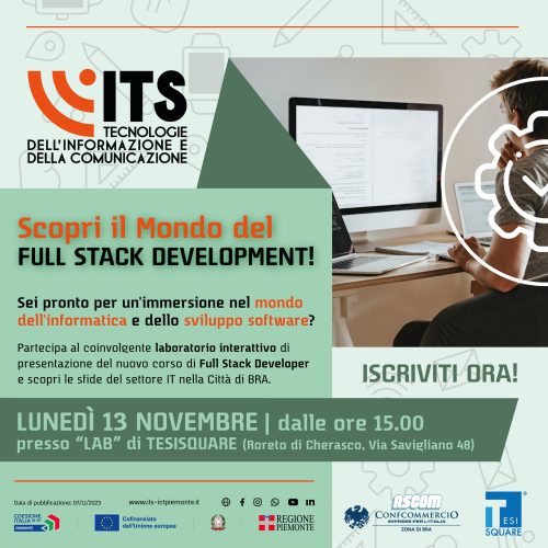 Scopri il Mondo del FULL STACK DEVELOPMENT - Bra 13/11/2023